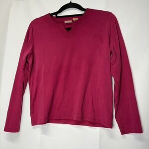 Mountain Lake Women's Top‎ Long Sleeve Burgundy V Notch Neck T Shirt M